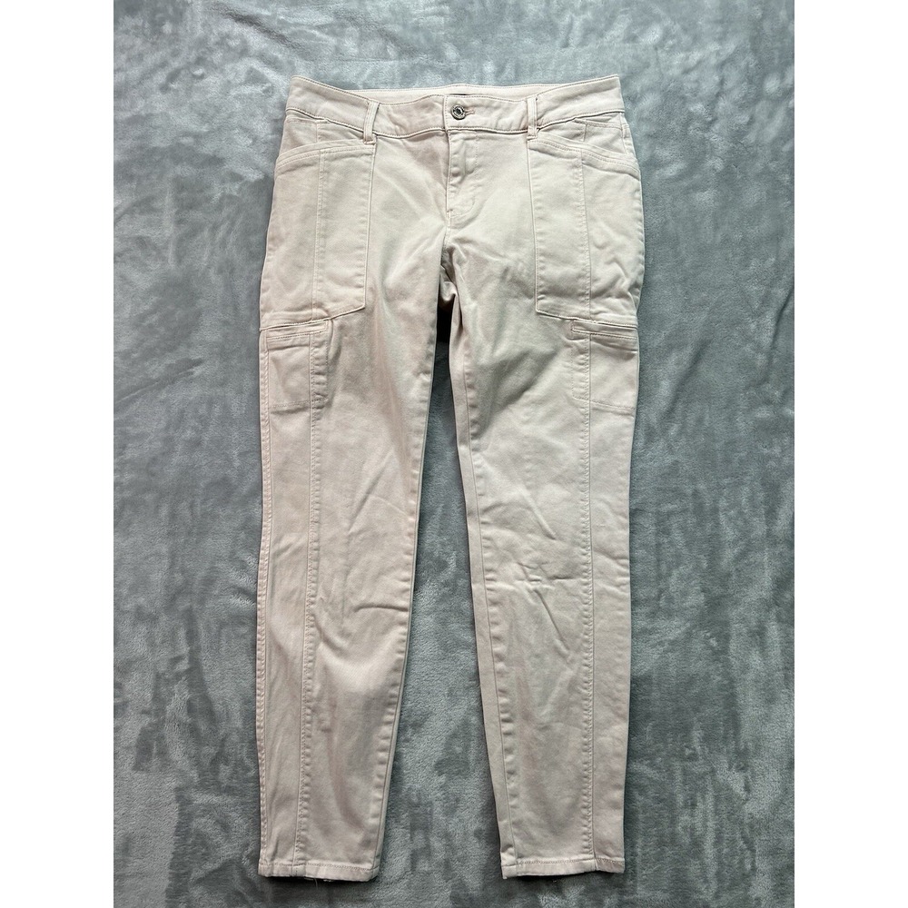 White House Black Market Womens Sz 4  Designer Pink Jeans Skimmer Slim Leg Pants